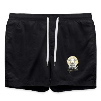 Je dois – rien ! Motif de mouton amusant - Short de bain - noir - Devant - AI Model Male 185 light (185cm)