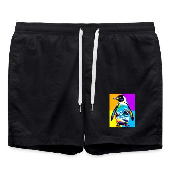 penguin - Swim Trunks - black - Front - AI Model Male 185 light (185cm)