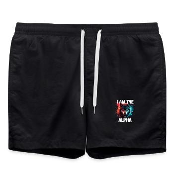 Je suis le loup alpha - Short de bain - noir - Devant - AI Model Male 185 light (185cm)