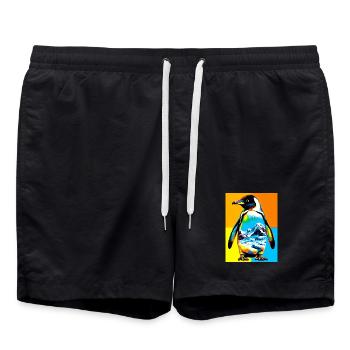 penguin - Swim Trunks - black - Front - AI Model Male 185 light (185cm)