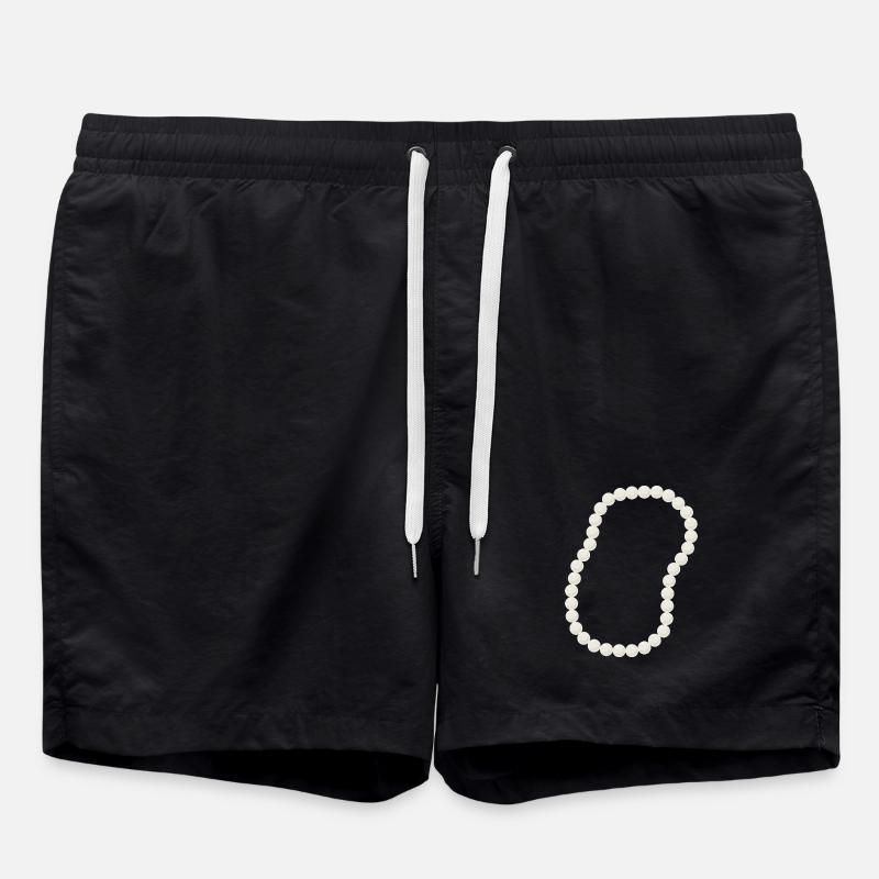 Elegantes Perlenketten-Design - Badeshorts - Schwarz
