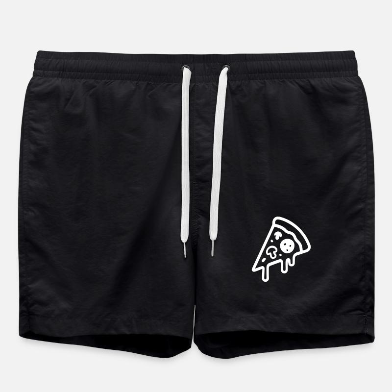 Pizza icon - Swim Trunks - black