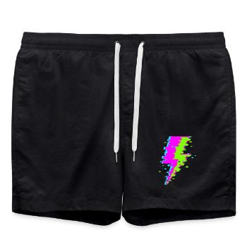 Faisceau numérique psychédélique - Short de bain - noir - Devant - AI Model Male 185 light (185cm)