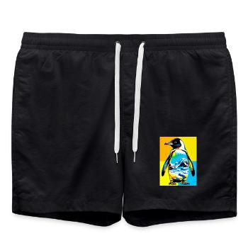 penguin - Swim Trunks - black - Front - AI Model Male 185 light (185cm)