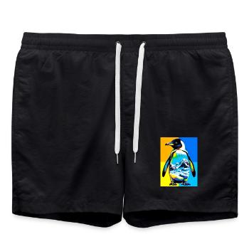 penguin - Swim Trunks - black - Front - AI Model Male 185 light (185cm)