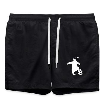 Minimalistischer Pinguin Fußballspieler Team Sport - Badeshorts - Schwarz - Vorne - AI Model Male 185 light (185cm)