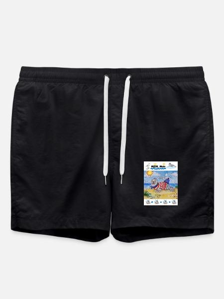 EG Urlaub I Seehund I Nordsee I Geschenkidee - Badeshorts - Schwarz