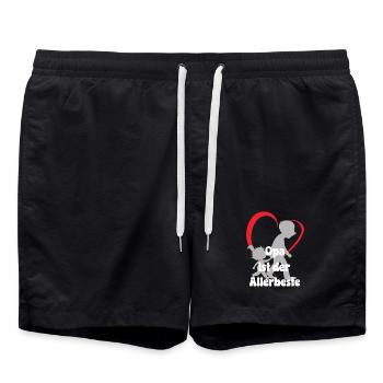 Grandpa is the very best grandpa with granddaughter - Swim Trunks - black - Front - AI Model Male 185 light (185cm)