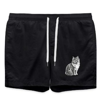 Cat - Swim Trunks - black - Front - AI Model Male 185 light (185cm)