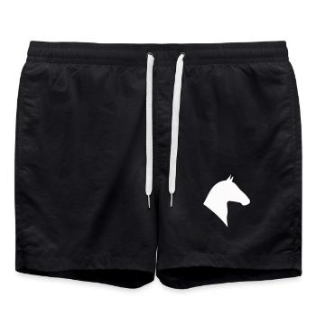 Pferdekopf Silhouette - Badeshorts - Schwarz - Vorne - AI Model Male 185 light (185cm)