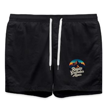 Route des Grandes Alpes Vintage - Short de bain - noir - Devant - AI Model Male 185 light (185cm)