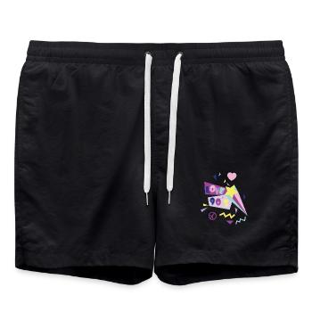 Années 90 - Short de bain - noir - Devant - AI Model Male 185 light (185cm)
