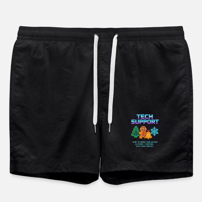 Lustiger Technischer Support Debug Weihnachten - Badeshorts - Schwarz