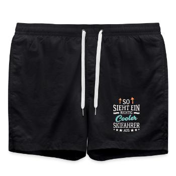 So sieht ein richtig cooler Skifahrer aus  - Badeshorts - Schwarz - Vorne - AI Model Male 185 light (185cm)