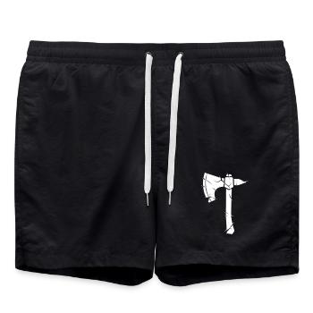 Viking Axe Mosaic Sliver Fantasy - Swim Trunks - black - Front - AI Model Male 185 light (185cm)