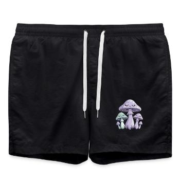 Champignons pastel rêveurs - Short de bain - noir - Devant - AI Model Male 185 light (185cm)