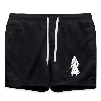 Anime Ronin Swordsman Back - Short de bain - noir - Devant - AI Model Male 185 light (185cm)