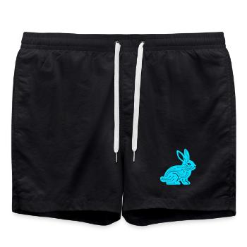 Cyber Rabbit Circuit Board Tech Vector - Swim Trunks - black - Front - AI Model Male 185 light (185cm)