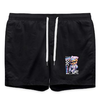 Colorful Bear Style Smile Every Day - Swim Trunks - black - Front - AI Model Male 185 light (185cm)