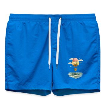 Surreales Eisballon Motiv – Vintage Fantasie - Swim Trunks - cobalt blue - Front