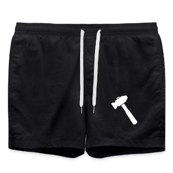 Hammer Werkzeug Handwerk Symbol Vektor - Badeshorts - Schwarz - Vorne - AI Model Male 185 light (185cm)