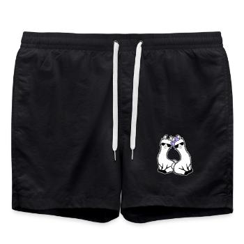 2 Lamas Paar Verliebt Cool Sonnenbrille Sitzend - Badeshorts - Schwarz - Vorne - AI Model Male 185 light (185cm)