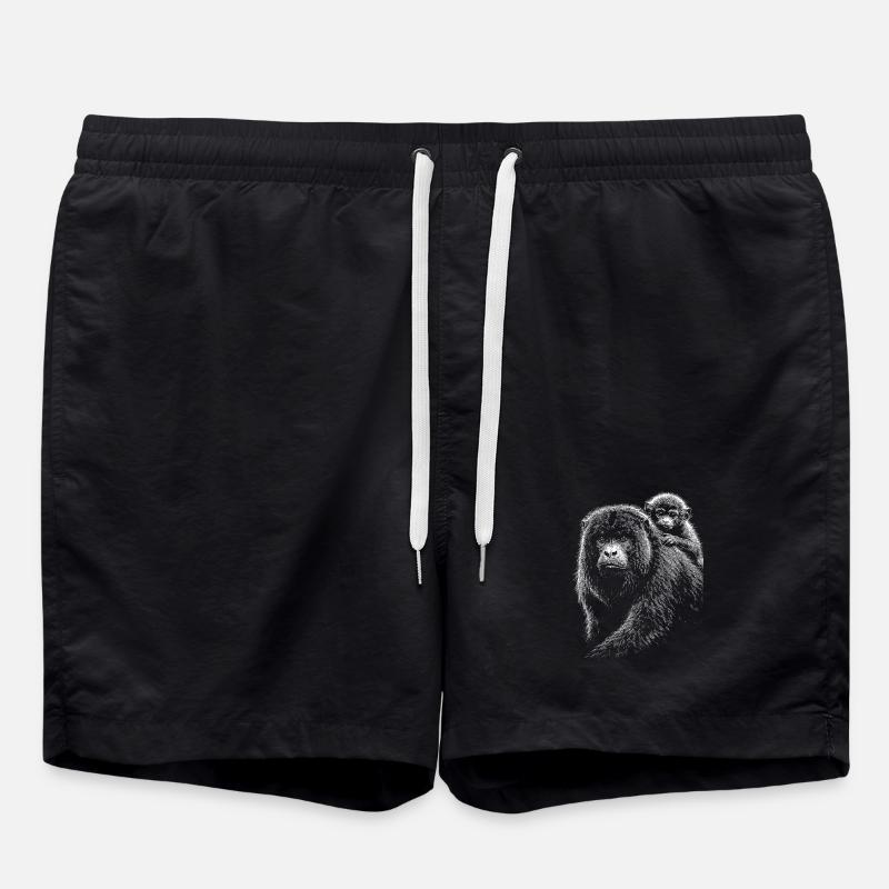 Howler monkey - Swim Trunks - black