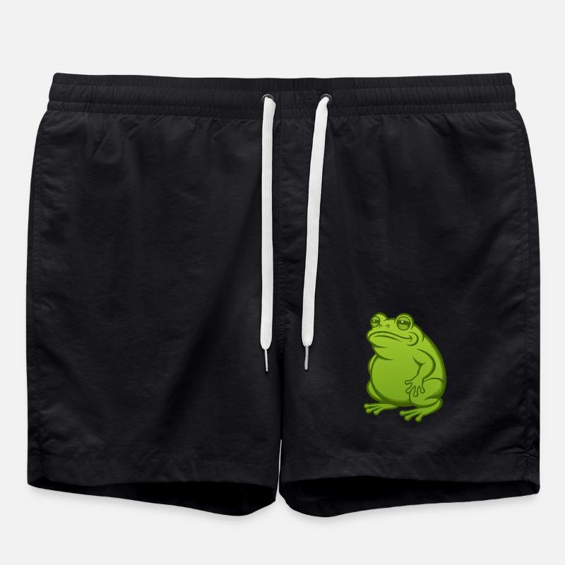 Fat Fat Frog - Fat Fat Toad - Swim Trunks - black