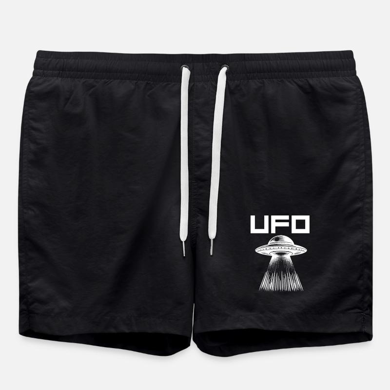 UFO-Lichtstrahl Muster - Badeshorts - Schwarz