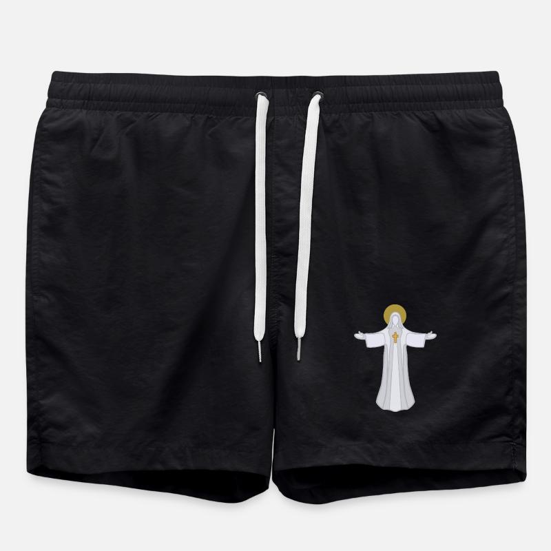 Open Arms Saint Halo Jesus God - Swim Trunks - black