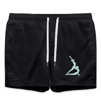 Yoga Silhouette - Badeshorts - Schwarz - Vorne - AI Model Male 185 light (185cm)
