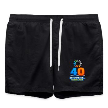 40 Jahre: Gelenke laden - Badeshorts - Schwarz - Vorne - AI Model Male 185 light (185cm)