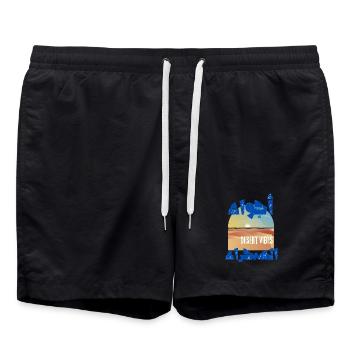 Desert Dunes and Sunset Vibes - Swim Trunks - black - Front - AI Model Male 185 light (185cm)
