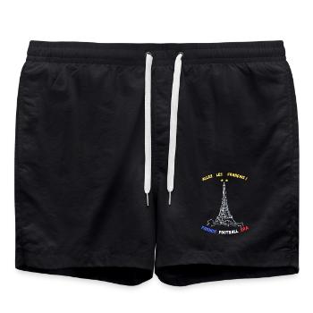Allez les Français – French Football Era Style Vin - Short de bain - noir - Devant - AI Model Male 185 light (185cm)