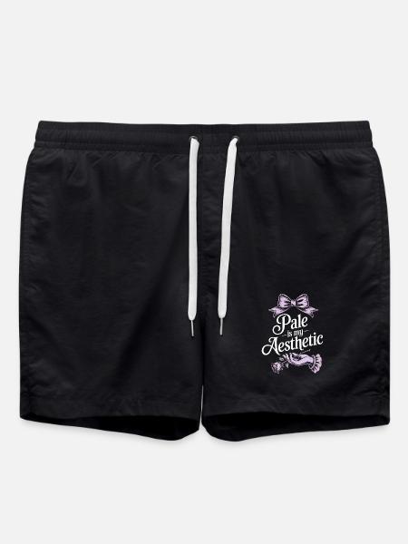 Pale Aesthetic Rose Bow - Swim Trunks - black