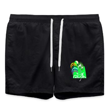 Piste cyclable montagnes arc-en-ciel - Short de bain - noir - Devant - AI Model Male 185 light (185cm)