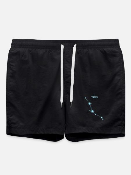 Taurus Zodiac Sign Star Constellation Pastel Blue - Swim Trunks - black