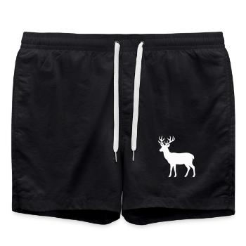 Moonlight Deer Silhouette - Swim Trunks - black - Front - AI Model Male 185 light (185cm)