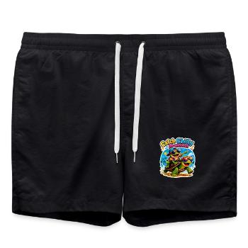 Urlaubs Vibes - Badeshorts - Schwarz - Vorne - AI Model Male 185 light (185cm)