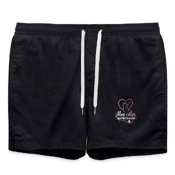 Mon cœur appartient à un chat - Short de bain - noir - Devant - AI Model Male 185 light (185cm)