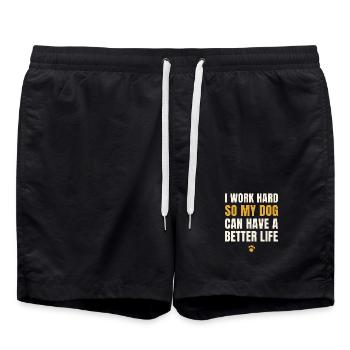 I work hard so my dog can have a better life - Swim Trunks - black - Front - AI Model Male 185 light (185cm)