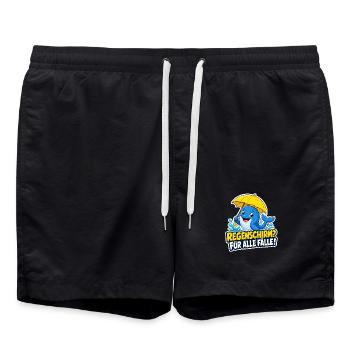 Wal mit Regenschirm für alle Fälle Regen Humor - Badeshorts - Schwarz - Vorne - AI Model Male 185 light (185cm)