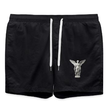 Winged Guardian Angel with Sword - Swim Trunks - black - Front - AI Model Male 185 light (185cm)