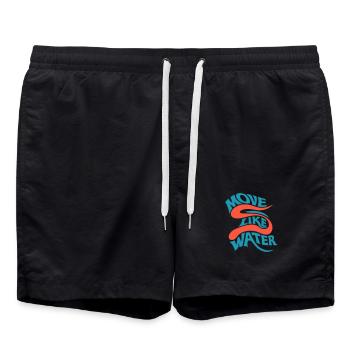 Move like water - Badeshorts - Schwarz - Vorne - AI Model Male 185 light (185cm)