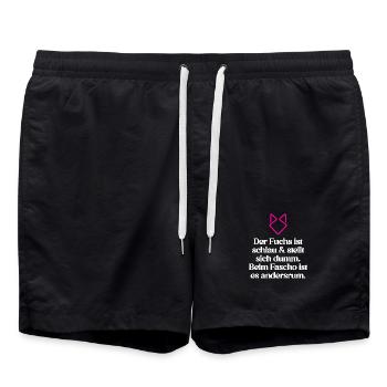 Zeichen setzen Gegen Rechts - Badeshorts - Schwarz - Vorne - AI Model Male 185 light (185cm)