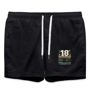 18 Geburtstag Volljährig Gaming Geschenk Humor - Badeshorts - Schwarz - Vorne - AI Model Male 185 light (185cm)