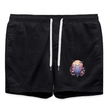 Wellensittich Halloween - Badeshorts - Schwarz - Vorne - AI Model Male 185 light (185cm)