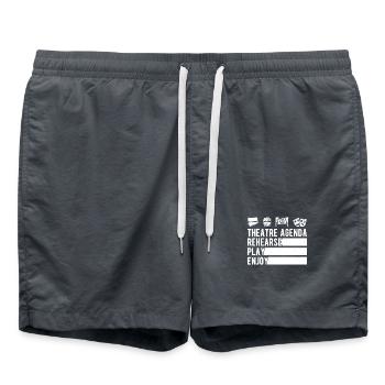 Theater Agenda Rehearse Play Enjoy Actor - Swim Trunks - anthracite - Front - AI Model Male 185 light (185cm)