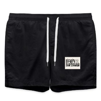 Baby, du bringst mich zum Lachen 👶😂 - Badeshorts - Schwarz - Vorne - AI Model Male 185 light (185cm)