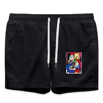 IMG 0219 - Badeshorts - Schwarz - Vorne - AI Model Male 185 light (185cm)